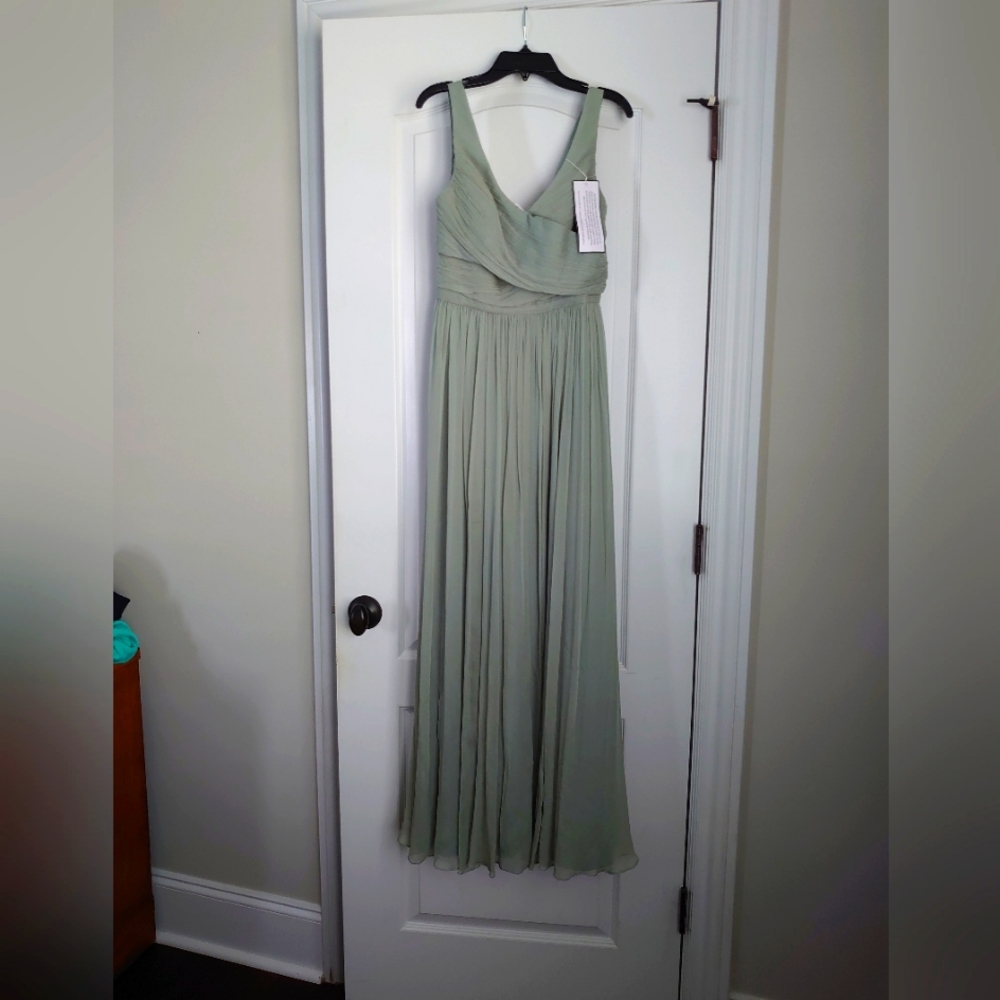JCrew sage green bridesmaid dress size 0